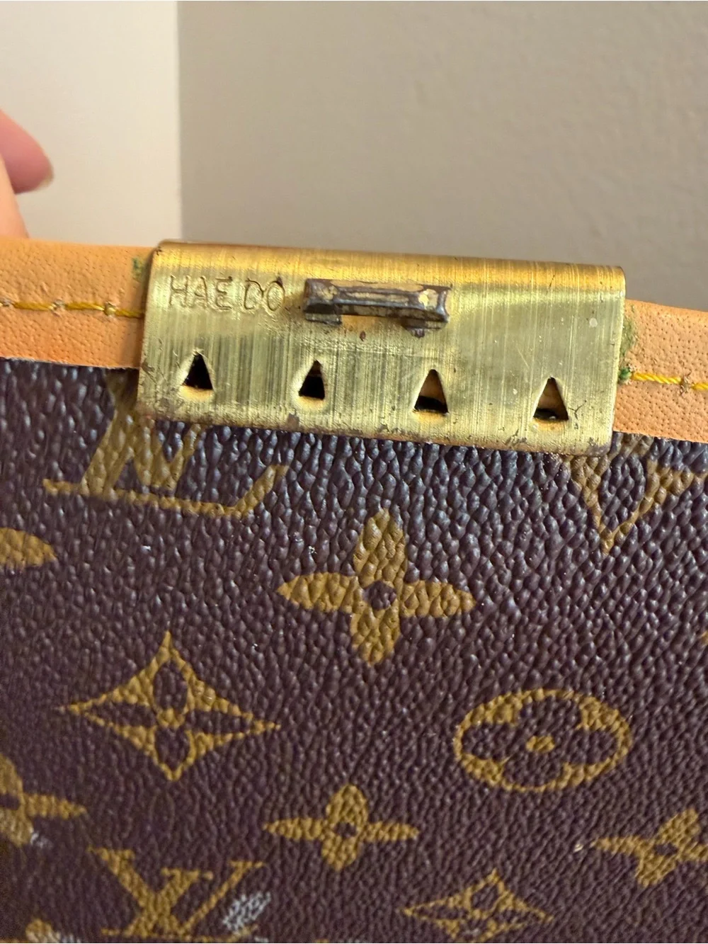 Louis Vuitton Brown Monogram Canvas Briefcase with Tan Leather Trim